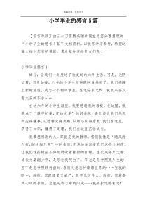 小学毕业的感言5篇