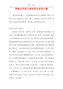 网络公司实习报告范文实用4篇