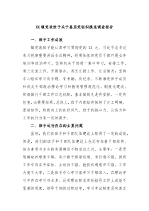 XX镇党政班子关于基层党组织摸底调查报告