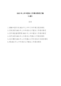 6篇2023年上半年重点工作落实情况汇编