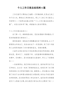 个人工作日报总结范例4篇