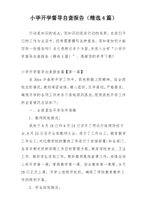 小学开学督导自查报告（精选4篇）