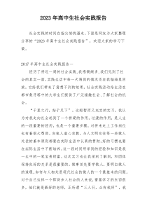 2023年高中生社会实践报告