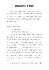 2023服装市场调查报告