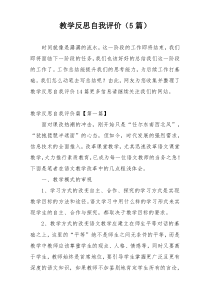 教学反思自我评价（5篇）