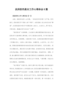 抗洪防汛救灾工作心得体会8篇