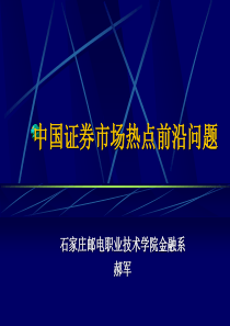 证券市场热点与前沿问a-securitisemarke