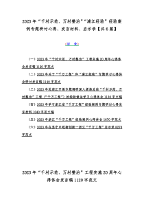 2023年“千村示范、万村整治”“浦江经验”经验案例专题研讨心得、发言材料、启示录【共6篇】