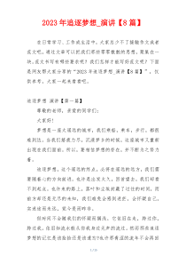 2023年追逐梦想_演讲【8篇】