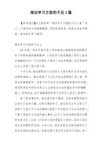 理论学习方面的不足3篇