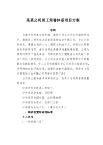 某某公司员工荣誉体系项目方案