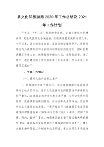 县文化和旅游局20XX年工作总结及20XX年工作计划