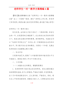 老师学生一对一教学方案精编4篇