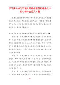 学习努力成为可堪大用能担重任的栋梁之才的心得体会范文4篇