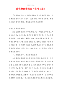 乱收费自查报告（实用5篇）
