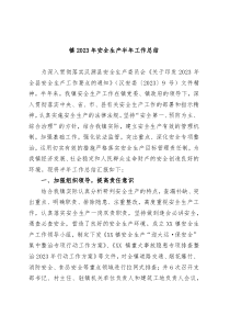 镇2023年安全生产半年工作总结