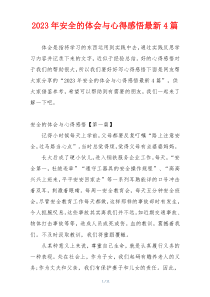 2023年安全的体会与心得感悟最新4篇