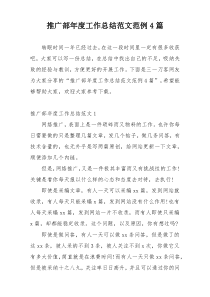 推广部年度工作总结范文范例4篇