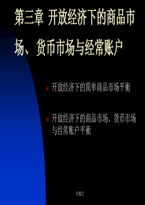 第三章开放经济下的商品市场、货币市场与经常账户