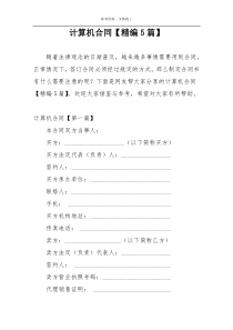 计算机合同【精编5篇】