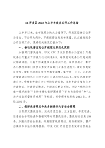 XX开发区2023年上半年政务公开工作总结