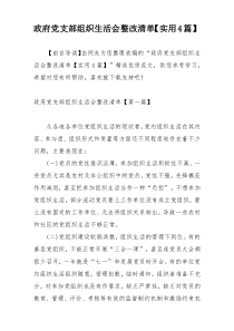 政府党支部组织生活会整改清单【实用4篇】