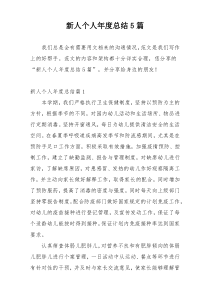 新人个人年度总结5篇