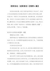 校财务处（述职报告）【推荐4篇】