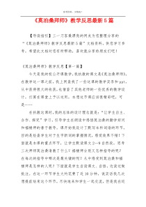 《莫泊桑拜师》教学反思最新5篇