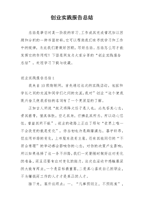 创业实践报告总结