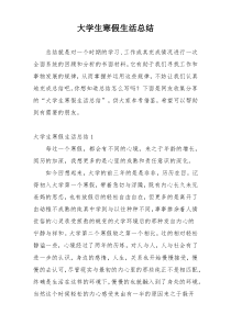 大学生寒假生活总结