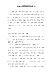 大学生的班级活动总结