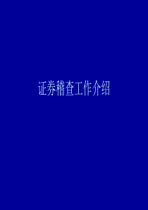 证券稽查工作介绍