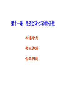 第十一课经济全球化与对外开放