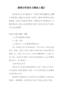 营销分析报告【精选4篇】