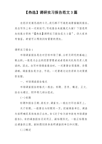 【热选】调研实习报告范文3篇