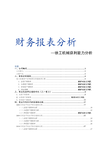 XXXX年财力报表分析__徐工机械获利能力分析