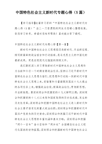 中国特色社会主义新时代专题心得（5篇）