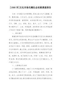 [1500字]文化市场毛概社会实践调查报告
