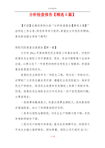 分析检查报告【精选5篇】