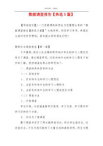 数据调查报告【热选5篇】