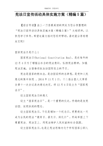 宪法日宣传活动具体实施方案（精编5篇）