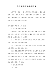 实习报告范文格式要求