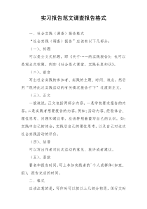 实习报告范文调查报告格式
