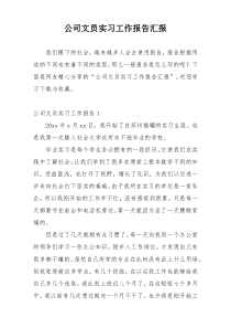 公司文员实习工作报告汇报