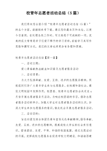 校青年志愿者活动总结（5篇）