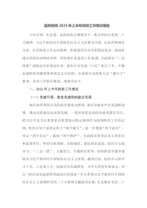 县财政局2023年上半年财政工作情况报告
