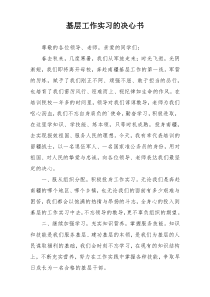 基层工作实习的决心书