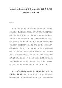 在2023年落实大兴调查研究工作动员部署会上的讲话提纲2560字文稿