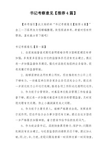 书记考察意见【推荐4篇】